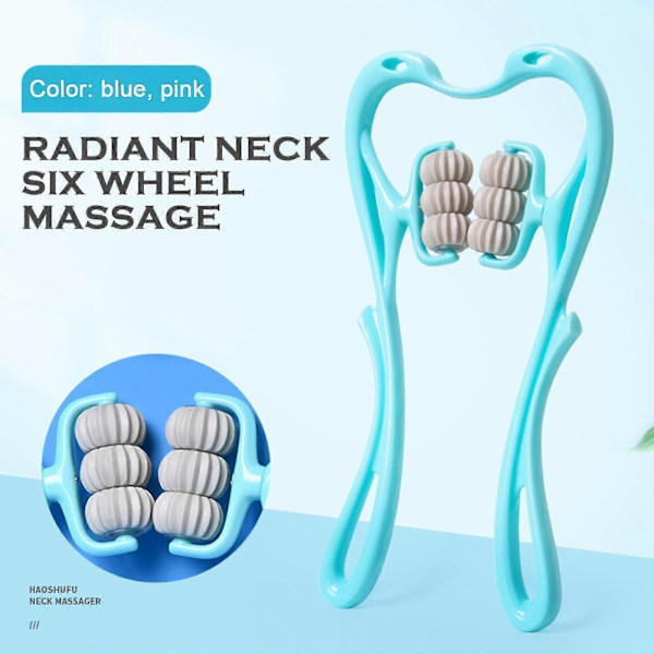 Handmassage Roller Neck Shoulder Dual Trigger Point Self Massager Pressure Relief Blue Blue