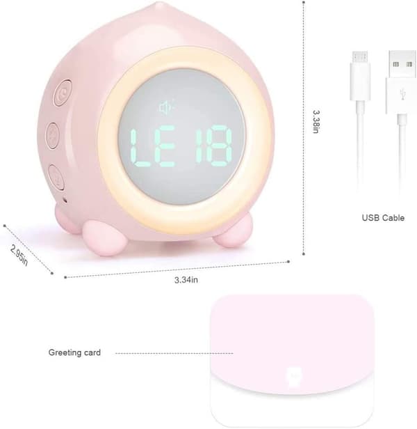 Børnevækkeur Lysende LED Digital Natlampe Intelligent USB Musik Lysende Kalender Børn Pige Dreng Baby Vokser til søvn
