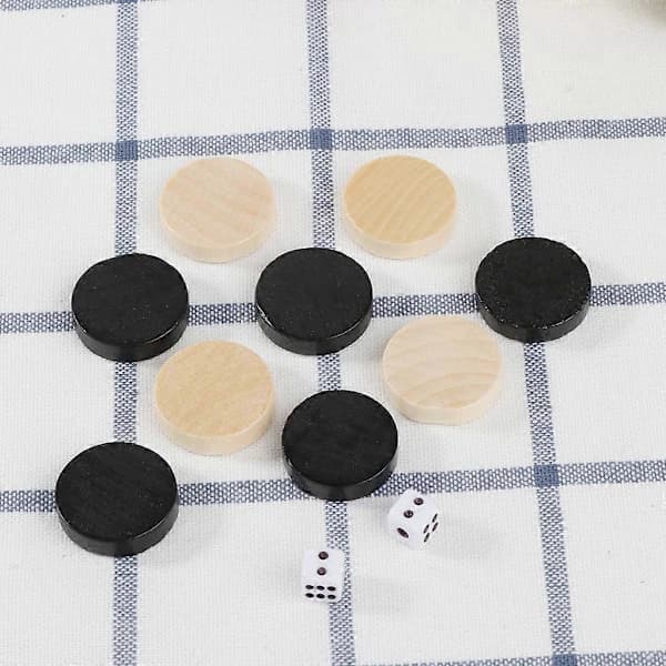 30 stk. Træ Dame Backgammon Skakbrikker til Dame & Skak 24mm