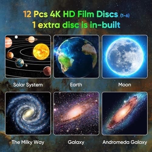 Star Projector with 12 Different Galaxy Patterns White white