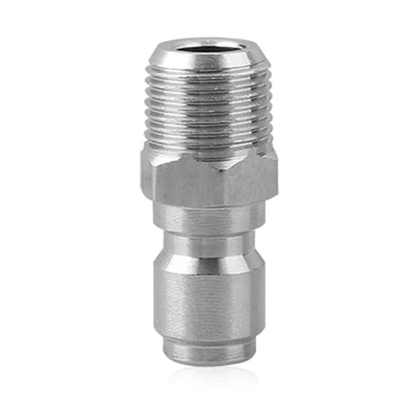 2x Høytrykksvaskeradapter 3/8 Tommers Hurtigkoblinger Rustfritt Stål