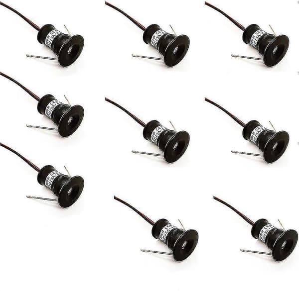 2024 Sort 9 stk Mini 12v 1w LED Indbyggede Spotlights Ip65, 3000k (120, Varm Hvid).