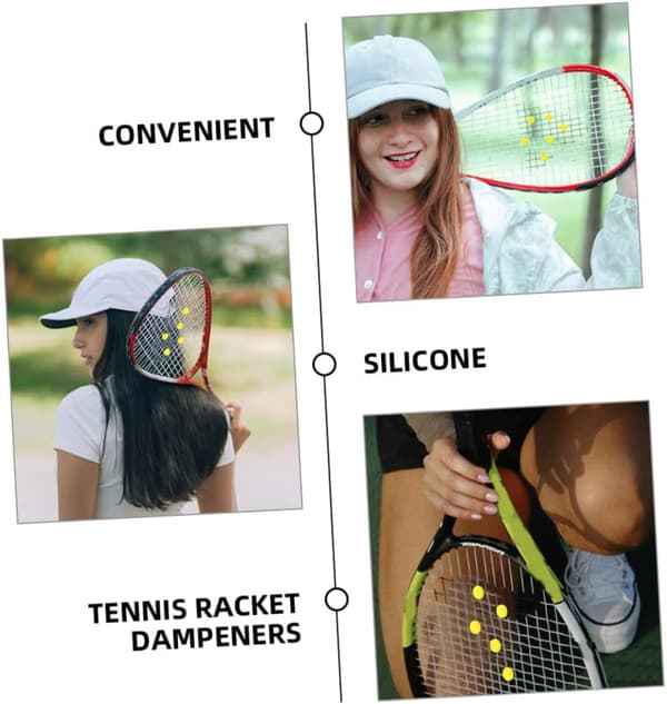 4 stk. silikone ketsjerdæmper til tennis vibrationsdæmper nem at transportere ketsjertilbehør mod vibrationer -