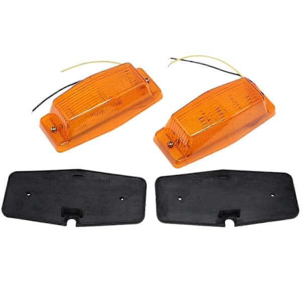 2 stk Oransje Retro Frontgrill Lampe LED Markeringslys for Lastebil Lastebil Front Dobbel Brenner Indikator L