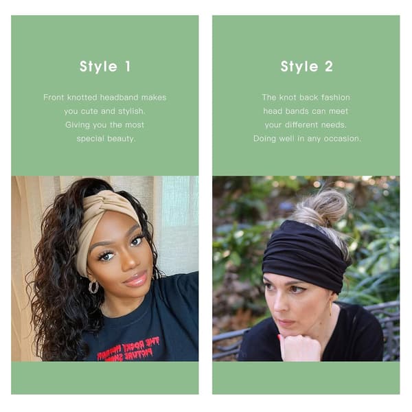 Breda boho-hårbånd til kvinder ekstra store turban-hårbånd 6-pak