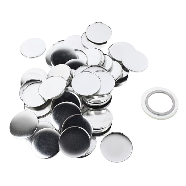 100 stk. 58 mm knapmaskinetilbehør Multifunktionelle matterede runde knapdele af blik til knapmaskine
