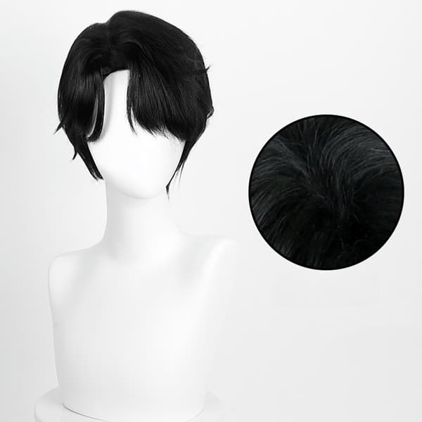 Sort Cosplay Paryk - Højtemperaturfiber, Justerbar, Perfekt til Anime Rollespil & Fester