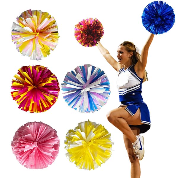 Cheerleading Pom Pomit, Suuret 32 cm Kaksipäiset Metalliset Cheer Pomit Punainen Punainen Red