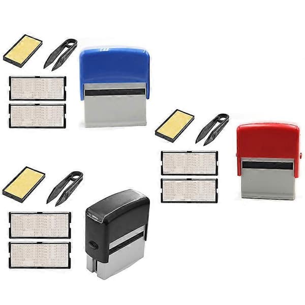 Självfärgande stämpelset, anpassningsbart DIY med pincettkit, röd