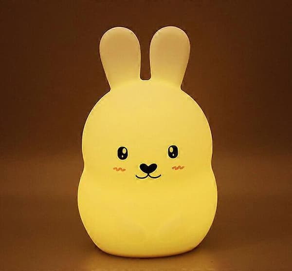 Rabbit RGB Night Light, 18cm White, Multicolor Adjustable Brightness