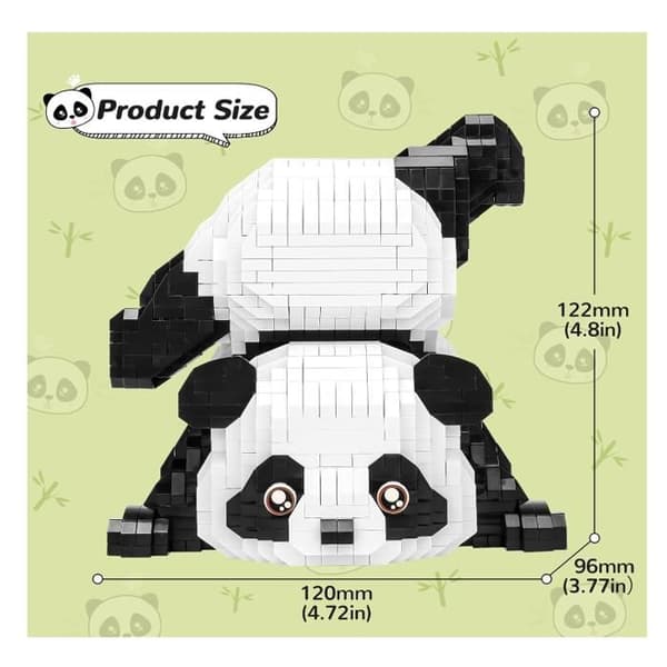 Panda Ideas - Sæt med 1325 mini-byggeklodser - Dyr - Til voksne og piger i alderen 10 til 12 år[YJD]