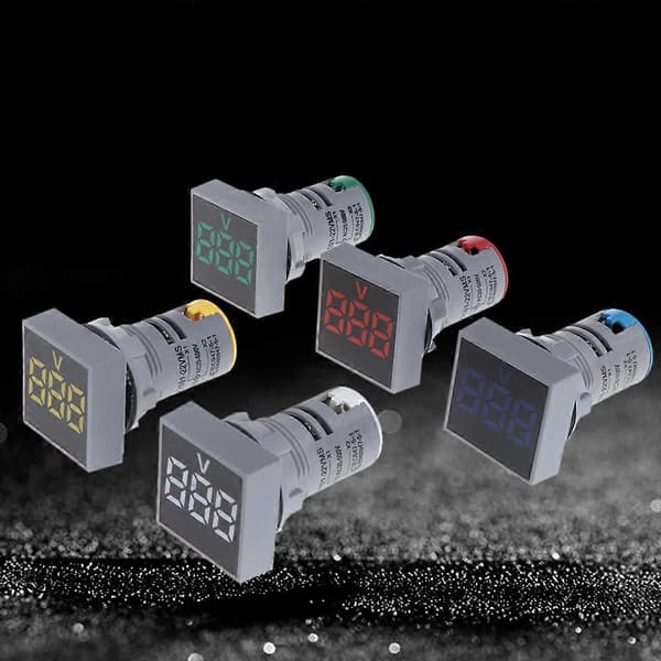 22mm Firkantet DIY Mini Digital Voltmeter AC 12-500 Digital Panel Lys Voltmeter