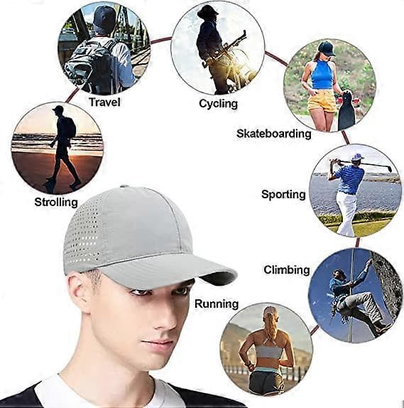 Summer Mesh Baseball Cap Outdoor Hat Men's Cooling Cap Waterproof Baseball Cap [Adjustable] Light Grey