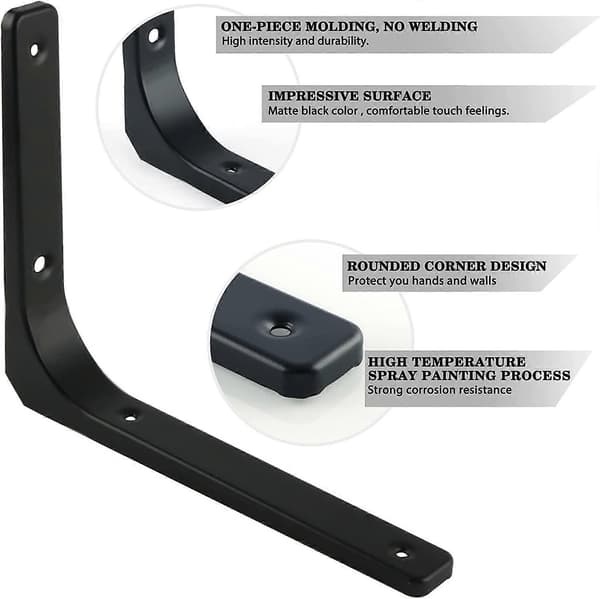 4 pcs Iron Wall Shelf Bracket, 4 x 4 inch Heavy Duty Shelf Support Bracket Decorative Angle Iron db
