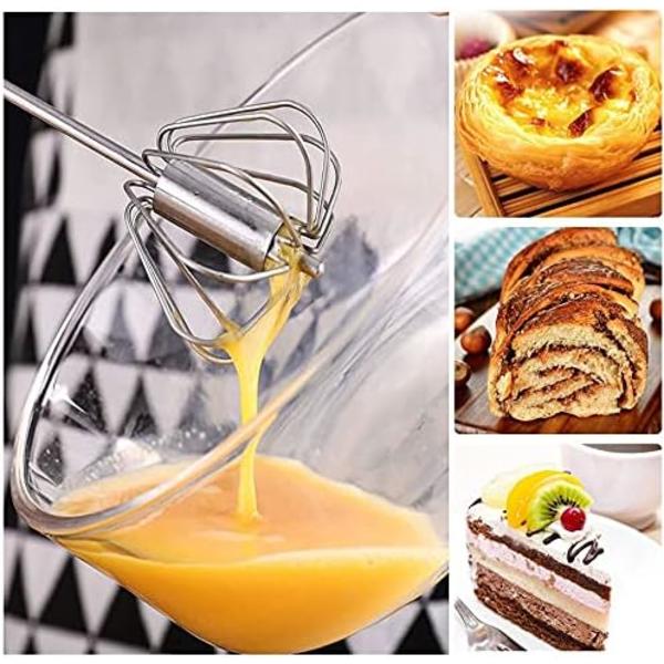 2 Egg Whisks, Multifunctional Stainless Steel Handheld Semi-Aut