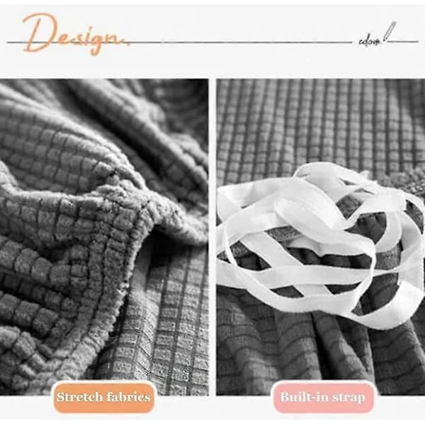 Strækbart sofabetræk til 1/2/3/4-personers & L-formet hjørnesofa, vaskbart polyesterbetræk, Grå