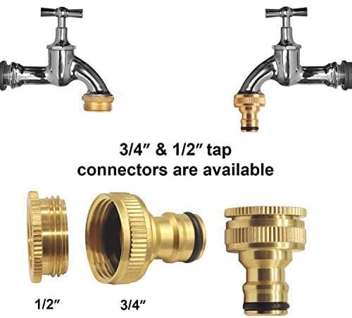 Universell badekar kran til hageslangeadapter, 1/2\" og 3/4\" 2 i 1