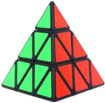 Svart bakgrunnsklistremerke Pyramidekube-puslespill - For barn og voksne