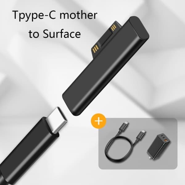 Typ C PD -pikalatausliittimen muunnin USB C -naarasadapterille Surface Bookille