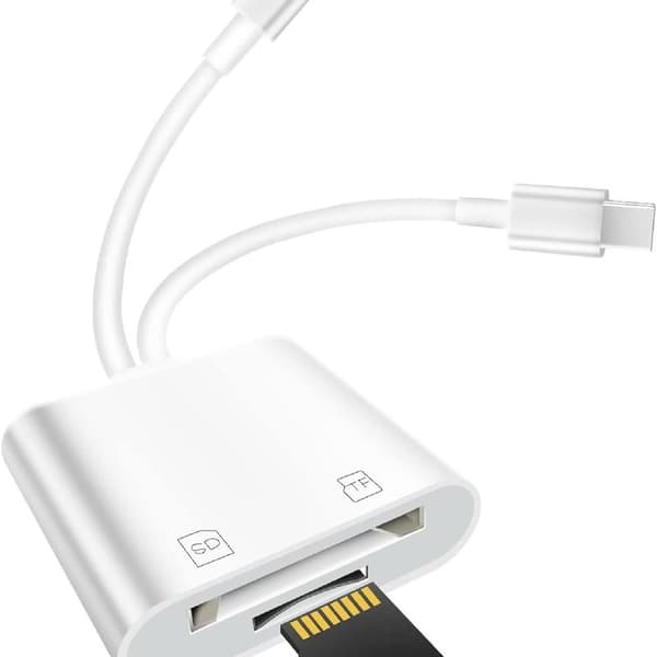 Lightning till SD för iPhone/iPad, minneskortläsare med dubbla kortplatser