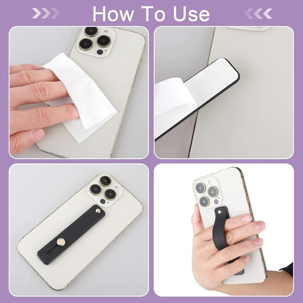 Generelt silikone mobiltelefon fingerstativ, velegnet til de fleste smartphones (2, sort)