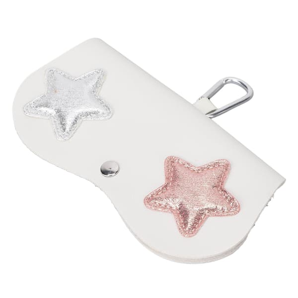 Eyeglass Case Five-Pointed Star Pattern Portable Eyeglass Protection Storage Decoration Bag White