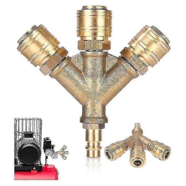 Triple Compressed Air Distributor with Quick Couplings - NW 7.2 1/4AG for Easy Use