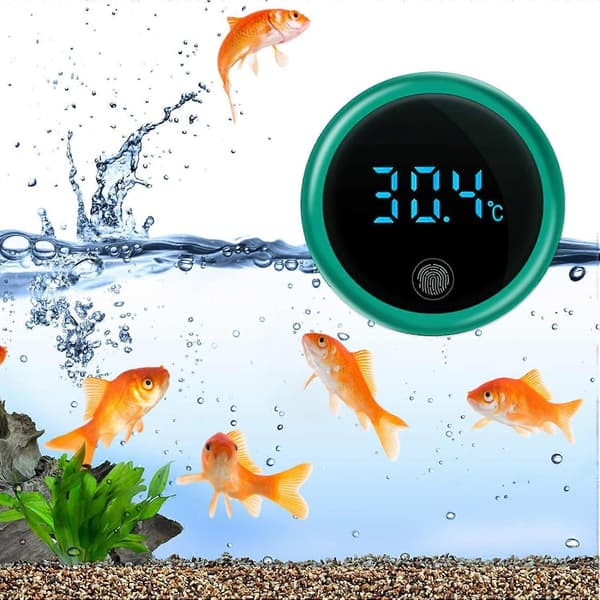 Trådløs højpræcisions LCD digitalt termometer, med LED digitalt display, mini vandtermometer til dekoration til terrarium