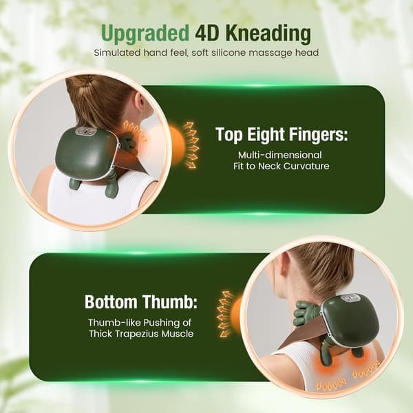 3D Wireless Neck Massager with Heat Function, Portable Bionic Massager, Deep Tissue Massage, Relieves Neck Pain and Soothes Muscle Soreness.