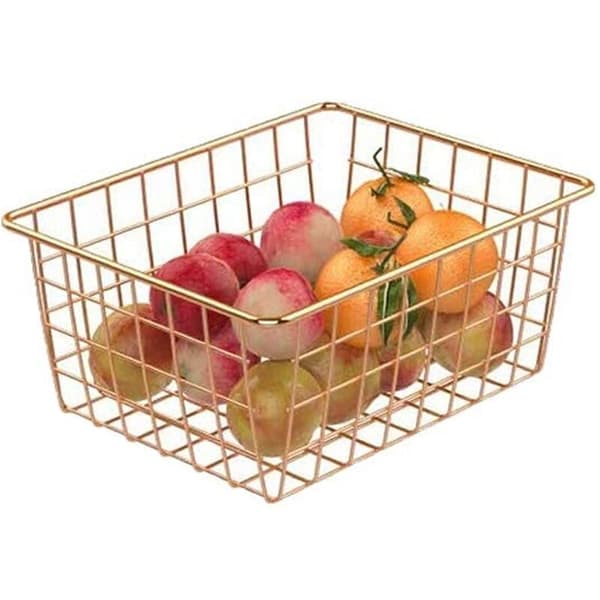 Storage Baskets, Metal Basket, Food Storage Container for Dining Room, Kitchen Cabinet, Cupboard
