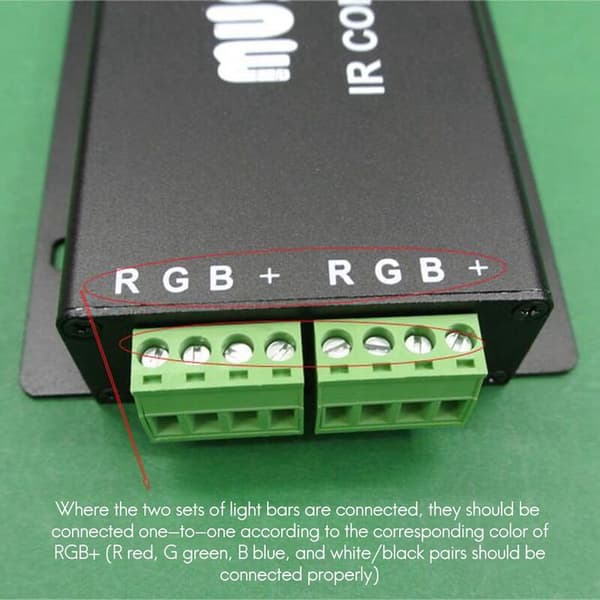 DC12-24V 24-Key Music Controller 3-Channel IR Remote RGB Sound Sensitive for LED Strip