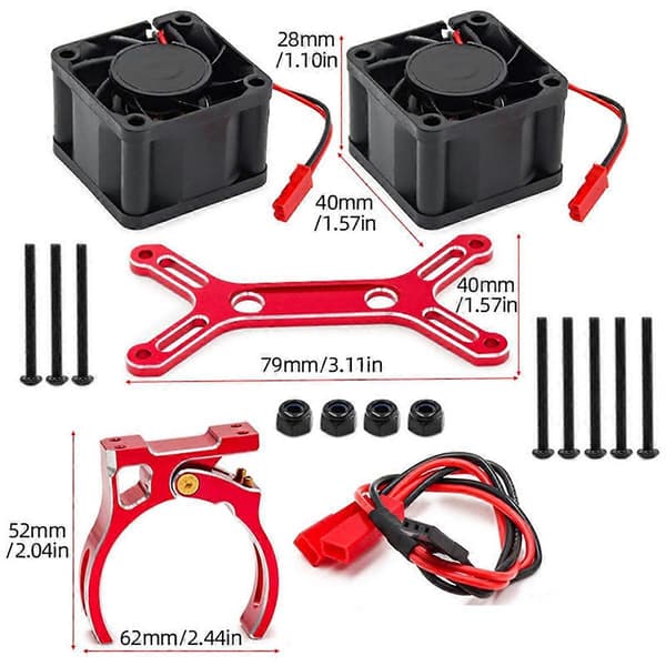 Køleventilator til 1/5 Traxxas X-Maxx 6S 8S Arrma KRATON Outcast, B