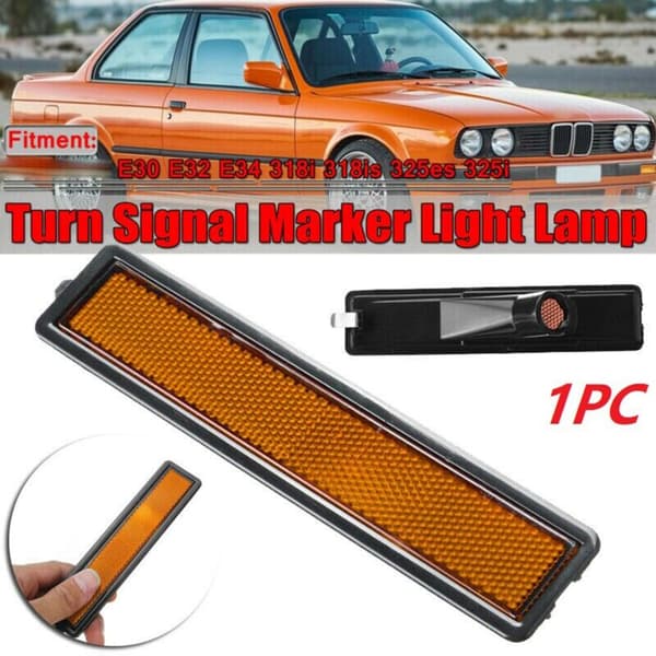 Yellow Rear Side Marker Light Lamp Lens Cover Shell for E30 E32 E34 318I 318Is 325Es 325I 63141377849