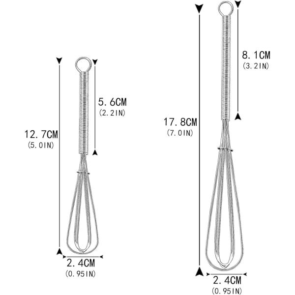 2 st rostfria köksvispar, köksvispar mini tråd