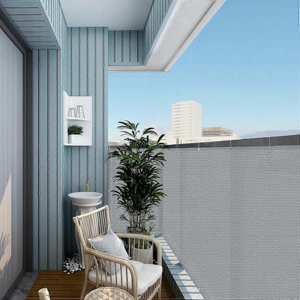 Privatlivsskærm til havebalkon med UV-beskyttelse og bindinger