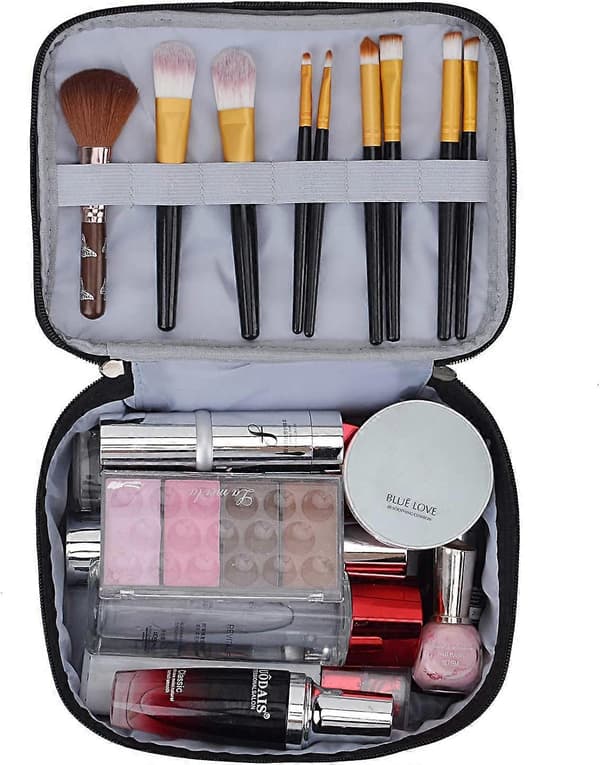 Makeup-tasker Dobbeltlag Rejse Kosmetiktasker Makeup Organizer Toilettasker (Sort)