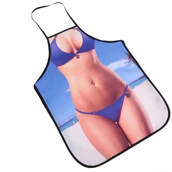 3D Morsomt Matlagingsforkle Sexy Mann Kvinne Forkle Vanntett Forkle (Bikinikvinne)