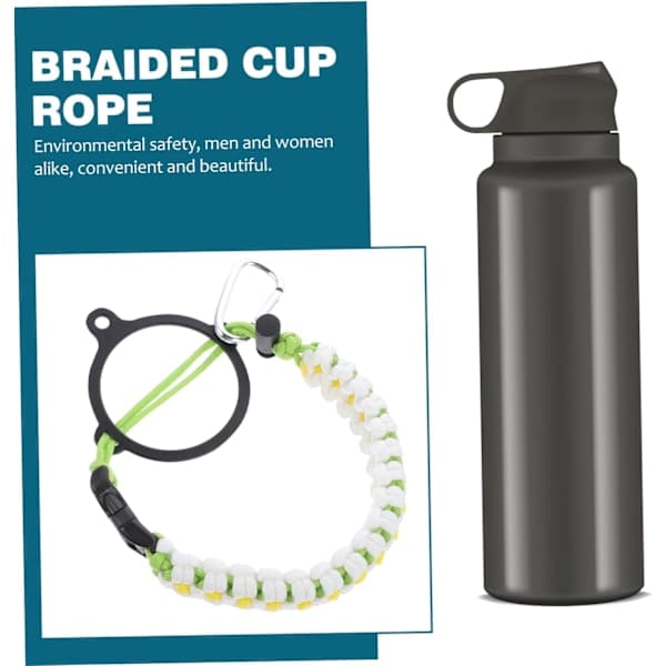 1 st kopparrep handrep campingarmband vattenflaska överlevnadsrem överlevnadsreparmband karbinhake rem rep bärrem vatten Vit White