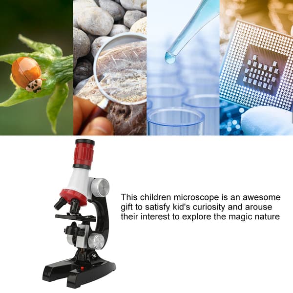 Kids Biological Microscope Kit Educational Science Beginner Microscope Toys