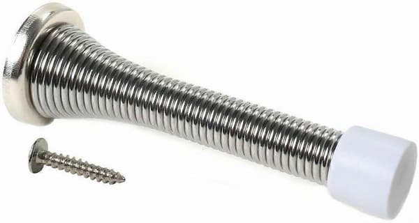 3 stk. Veggmonterte Krom Fjær Dørstopper Fjærende Stopplist Buffer 10cm 10cm