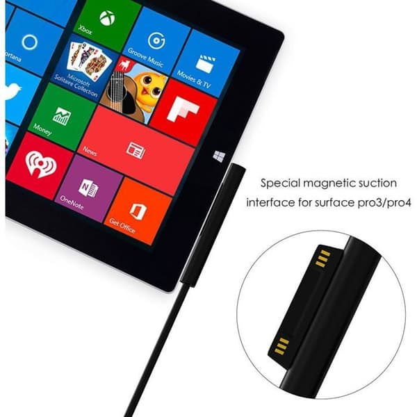 Microsoft Surface Pro 3/4 Billaddare – DC 12V 2.58A – Bärbar Strömförsörjning – 12-tums
