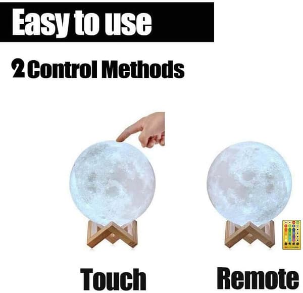 Moon Lamp Upgraded Version with Timer 3D Printed Moon Night Light 16 Colors Band Wooden Stand Remote Control Touch Control USB Charging Gift L L