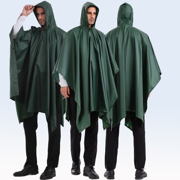 Vandtæt poncho, multifunktionel poncho, vandtæt til voksne, velegnet til udendørs aktiviteter