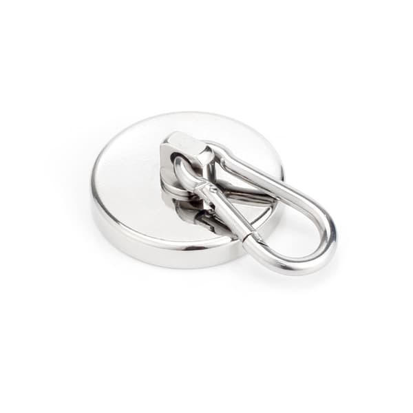 3-pack 100lbs Heavy Duty Neodymium Magnet Hooks with Swivel Carabiner, Magnet with Hanging Hook for Refrigerator, Kitchen, L
