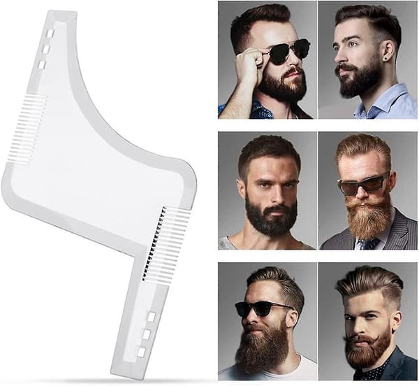 Beard Template, Beard Guide Shaper with Comb, Beard Styling Tool, Symmetrical Beard Templates and Beard Contour Transparent Transparent Transparent