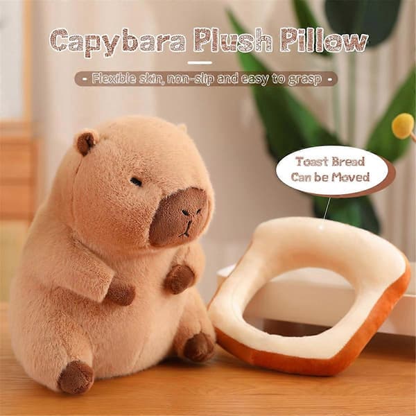 Söpö kapybara-pehmolelu tyyny leivällä Kawaii pehmeä kapybara-pehmonukke