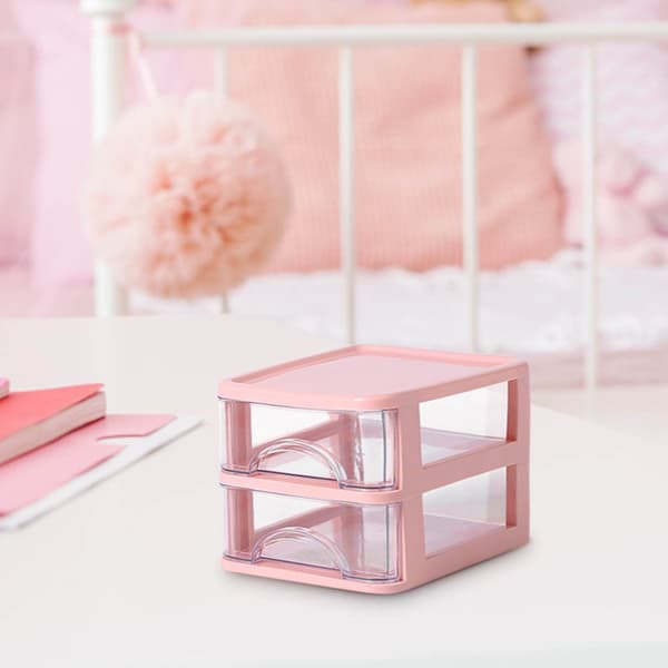 Cosmetic Storage Container for Makeup Lovers, Removable Desktop Organizer with Drawer Features Handle, Transparent Drawer Design for Efficient Small Storage