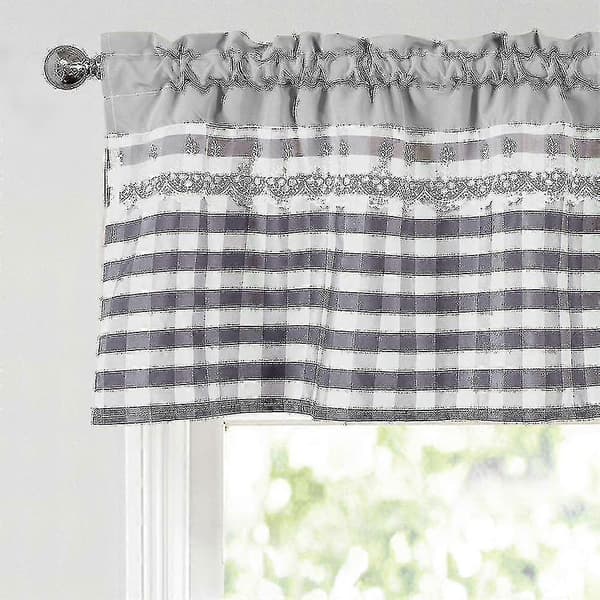 Kitchen Curtains Decor Window Curtain Luxury Cafe Valance Overhangs-hs [DB] Light Grey 74cmx61cm Light Grey 74cmx61cm