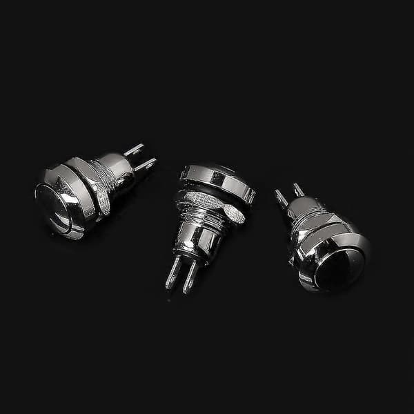 5 stk 8mm Metall Momentan 1NO 2 Pin Mini Trykknapp 3A/250V AC