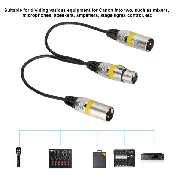 30 cm XLR hun til dobbelt han splitteradapter lydmikrofon forlængerkabel til Canon gul